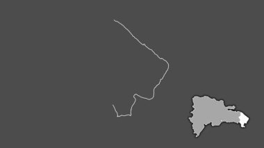 La Altagracia, Dominicana, boşaltılmış ve izole edilmiş. Gri Tonlama