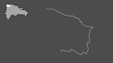 Monte Cristi, Dominicana, soyutlanmış ve dışlanmış. Gri Tonlama