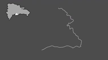 Peravia, Dominicana, soyutlanmış ve soyutlanmış. Gri Tonlama