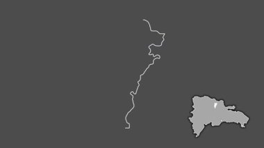 Salcedo, Dominicana, soyutlanmış ve soyutlanmış. Gri Tonlama