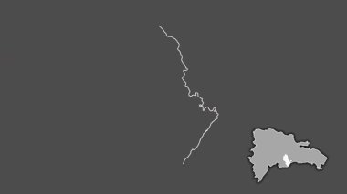 San Cristobal, Dominicana, boşaltılmış ve izole edilmiş. Gri Tonlama