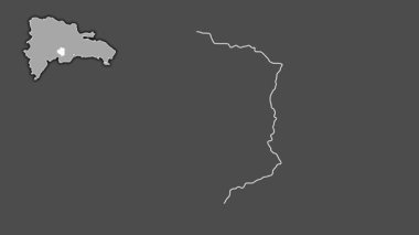 San Jose de Ocoa, Dominicana, dışlanmış ve izole edilmiş. Gri Tonlama