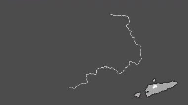 Aileu - Doğu Timor bölgesi, boşaltılmış ve izole edilmiş. Gri Tonlama
