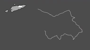 Baucau - Doğu Timor bölgesi, boşaltılmış ve izole edilmiş. Gri Tonlama