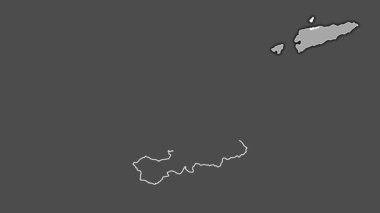 Dili - Doğu Timor bölgesi, boşaltılmış ve izole edilmiş. Gri Tonlama