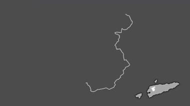Ermera - Doğu Timor bölgesi, boşaltılmış ve izole edilmiş. Gri Tonlama