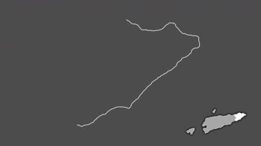 Lautem - Doğu Timor bölgesi, boşaltılmış ve izole edilmiş. Gri Tonlama