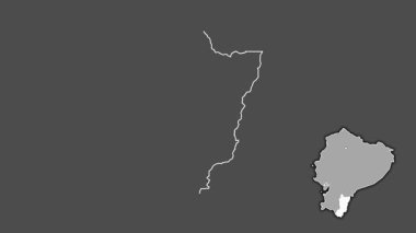 Zamora Chinchipe, Ekvador, çıkarılmış ve izole edilmiş. Gri Tonlama