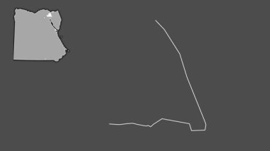 Al İsma 'iliye, Mısır, çıkarılmış ve izole edilmiş. Gri Tonlama