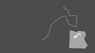 Al Jizah, Mısır, çıkarılmış ve izole edilmiş. Gri Tonlama