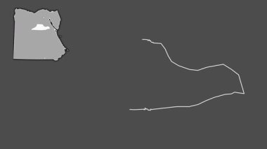 Al Minya, Mısır, çıkarılmış ve izole edilmiş. Gri Tonlama