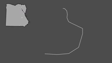 Al Uqsur, Mısır, çıkarılmış ve izole edilmiş. Gri Tonlama