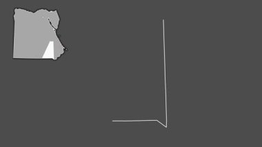 Aswan, Mısır, çıkarılmış ve izole edilmiş. Gri Tonlama