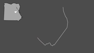 Suhac, Mısır, boşaltılmış ve izole edilmiş. Gri Tonlama