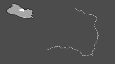 Cabanas, El Salvador, boşaltılmış ve izole edilmiş. Gri Tonlama