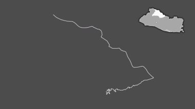 Chalatenango, El Salvador, dışlanmış ve izole edilmiş. Gri Tonlama