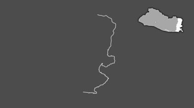 La Union, El Salvador, boşaltılmış ve izole edilmiş. Gri Tonlama