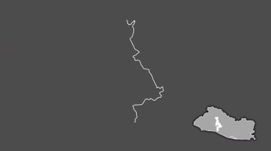San Salvador, El Salvador, boşaltılmış ve izole edilmiş. Gri Tonlama
