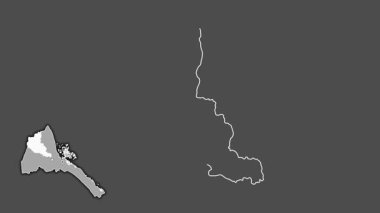 Anseba, Eritre, soyutlanmış ve soyutlanmış. Gri Tonlama