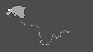 Hiiu, Estonya, soyutlanmış ve dışlanmış. Gri Tonlama