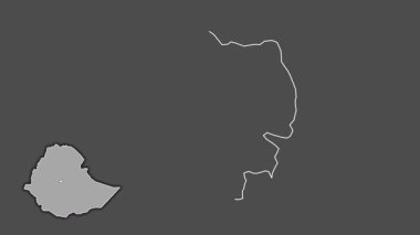Addis Abeba, Etiyopya, soyutlanmış ve soyutlanmış. Gri Tonlama