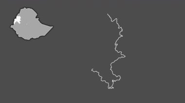 Benshangul-Gumaz, Etiyopya, sürülmüş ve izole edilmiş. Gri Tonlama