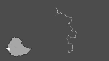 Gambela Halkı, Etiyopya, sürülmüş ve izole edilmiş. Gri Tonlama