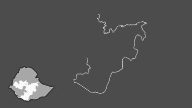Oromia, Etiyopya, soyutlanmış ve soyutlanmış. Gri Tonlama