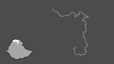 Tigray, Etiyopya, soyutlanmış ve soyutlanmış. Gri Tonlama