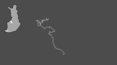 Orta Ostrobothnia, Finlandiya, boşaltılmış ve izole edilmiş. Gri Tonlama