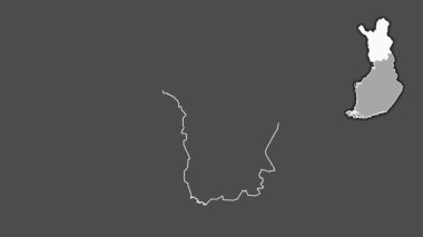 Laponya, Finlandiya, boşaltılmış ve izole edilmiş. Gri Tonlama