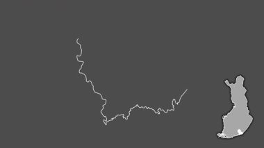 Kymenlaakso, Finlandiya, boşaltılmış ve izole edilmiş. Gri Tonlama