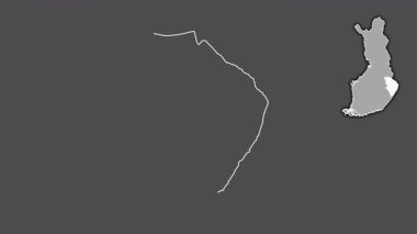 Kuzey Karelia, Finlandiya, boşaltılmış ve izole edilmiş. Gri Tonlama