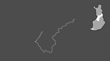 Kuzey Ostrobothnia, Finlandiya, boşaltılmış ve izole edilmiş. Gri Tonlama