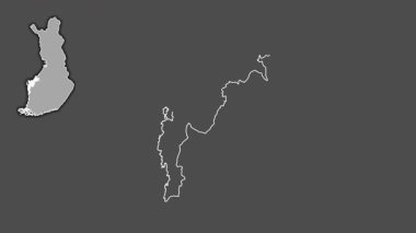 Ostrobothnia, Finlandiya, boşaltılmış ve izole edilmiş. Gri Tonlama