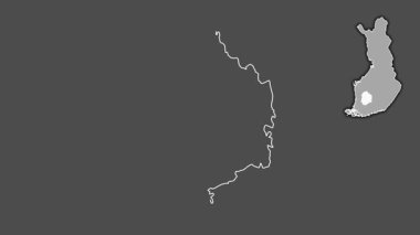 Pirkanmaa, Finlandiya, boşaltılmış ve izole edilmiş. Gri Tonlama