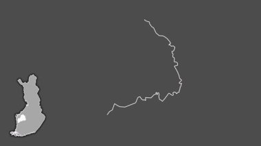 Güney Ostrobothnia, Finlandiya, boşaltılmış ve izole edilmiş. Gri Tonlama
