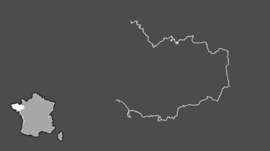Bretagne, Fransa, sürülmüş ve izole edilmiş. Gri Tonlama