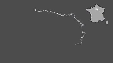 Fransa 'nın Ile-de-France kenti, boşaltılmış ve izole edilmiş. Gri Tonlama