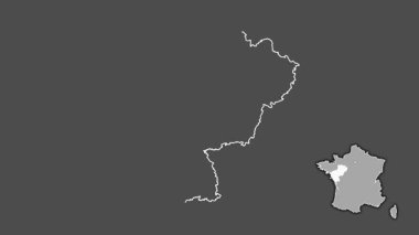 Pays de la Loire, Fransa, soyutlanmış ve dışlanmış. Gri Tonlama