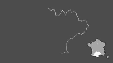 Occitanie, Fransa, çıkarılmış ve izole edilmiş. Gri Tonlama