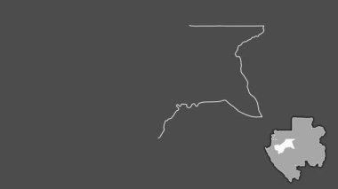 Moyen-Ogooue, Gabon, soyutlanmış ve soyutlanmış. Gri Tonlama