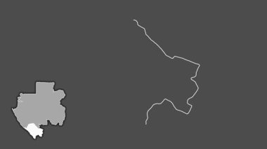 Nyanga, Gabon, soyutlanmış ve soyutlanmış. Gri Tonlama