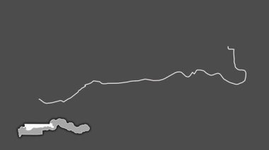 Kuzey Bankası, Gambiya, çıkarılmış ve izole edilmiş. Gri Tonlama