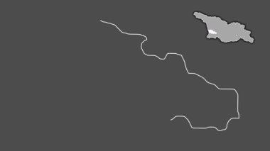 Guria, Georgia, dışlanmış ve izole edilmiş. Gri Tonlama