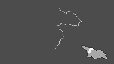 Samegrelo-Zemo Svaneti, Gürcistan, dışlanmış ve izole edilmiş. Gri Tonlama