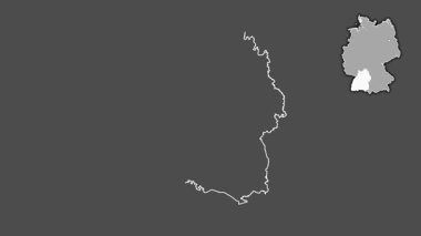 Baden-Wurttemberg, Almanya, sürüldü ve izole edildi. Gri Tonlama