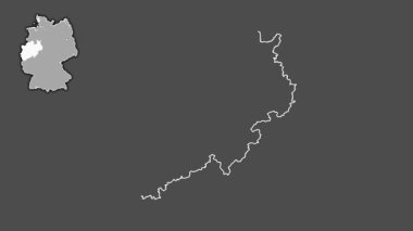 Nordrhein-Westfalen, Almanya, sürüldü ve izole edildi. Gri Tonlama