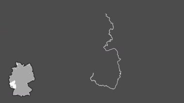 Rheinland-Pfalz, Almanya, sürüldü ve izole edildi. Gri Tonlama