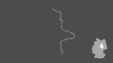 Sachsen-Anhalt, Almanya, sürüldü ve izole edildi. Gri Tonlama